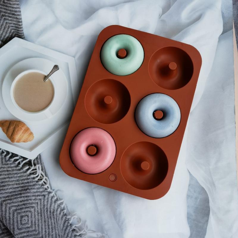 Donut Mold Silicone - New#6 Holes Silicone Donut Mold Bagel