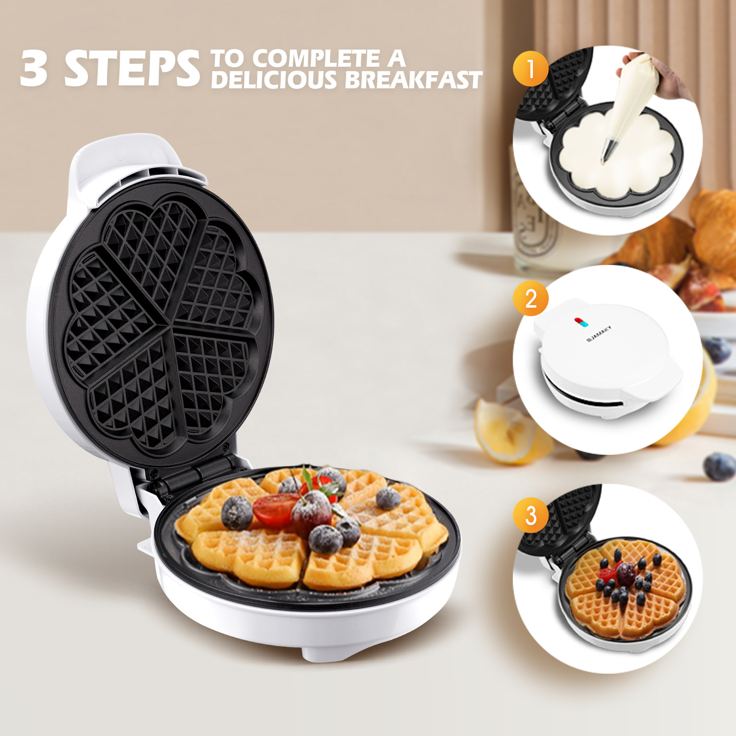 Breakfast Waffle Molds Egg Cak - Mini Pancake Griddle 评论和价格